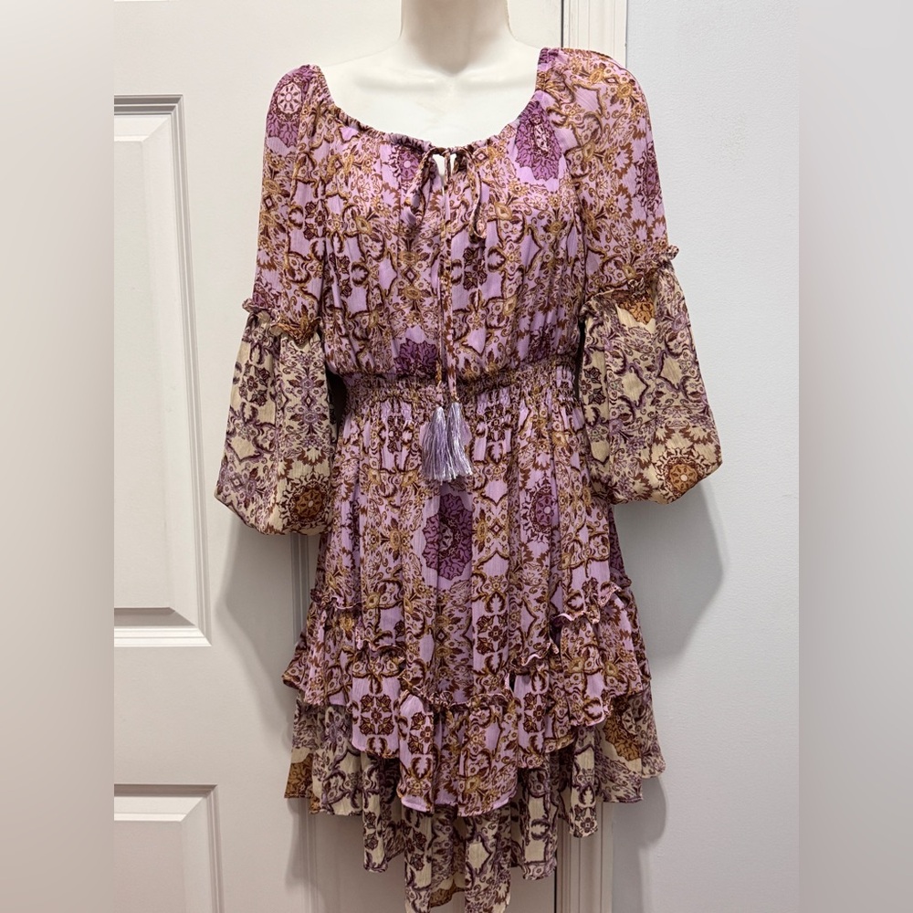 Taylor Purple Bell Sleeve Sundress size 2